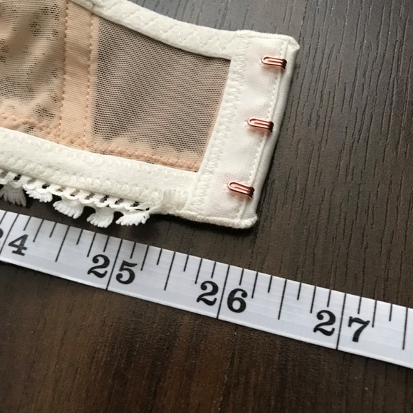 NWT Aerie Boho Real Power Plunge Push Up Joy Lace Trim Bra 34C Cream Flower - Picture 9 of 10